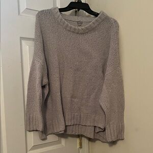 Aerie Light Gray Oversize Crew Neck Sweater